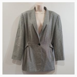 D.M.L women's brown, tan and  blue blazer